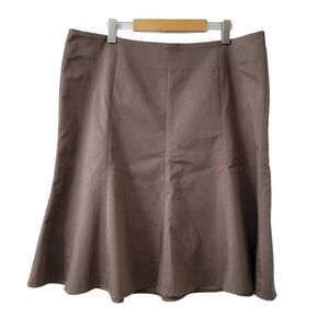 TAUPE Panel Godet Flare Pleated Midi Skirt Size 16